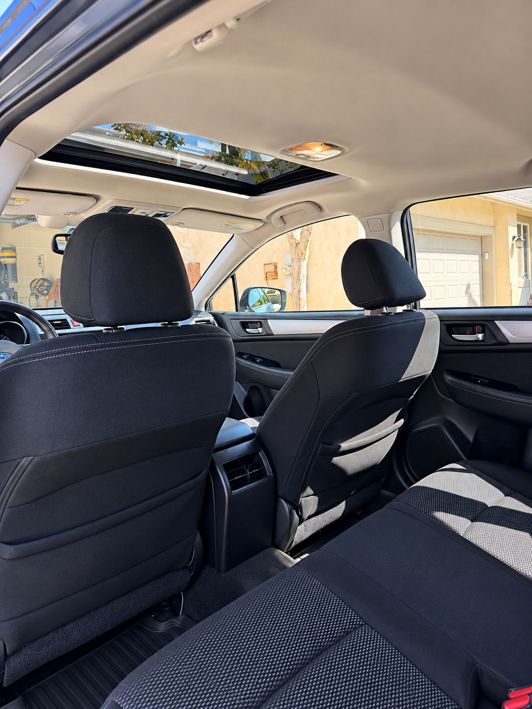 Rear seating area of the 2015 Subaru Outback